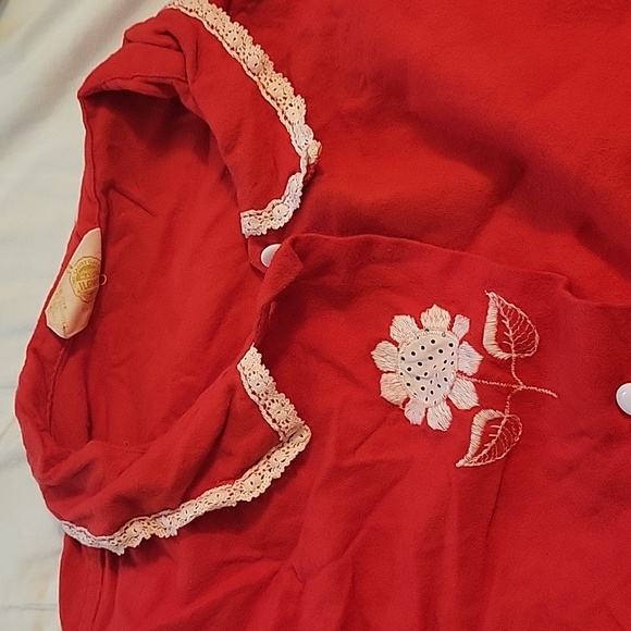 (E) 1950s ILGWU red onesie pajamas size medium - Picture 6 of 10